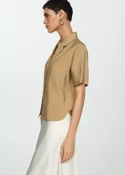Camisa Bosco-H Camel Talla XS Mujer Mango