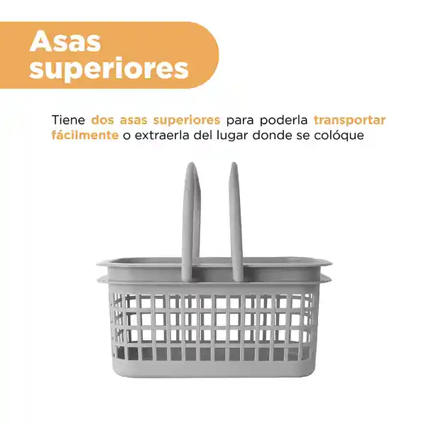 Cesta de Almacenamiento Con Asa Serie Gris Miniso