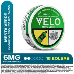 VELO Bolsas de Nicotina Menta Verde 6MG