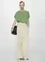 Camiseta Lint Verde Talla S Mujer Mango