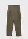 Pantalón Palermo Verde Talla 38 Mujer Mango