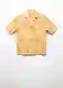 Camisa Benisa Amarillo Talla L Hombre Mango