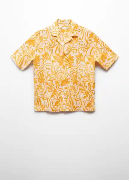 Camisa Benisa Amarillo Talla L Hombre Mango