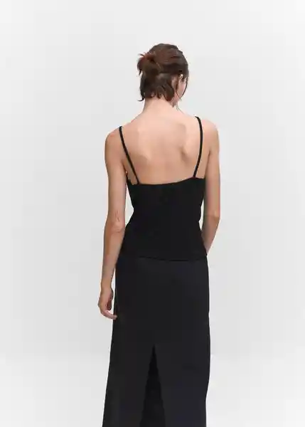 Top Cheki Negro Talla M Mujer Mango