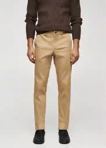 Pantalón Dublino Camel Talla 38 Hombre Mango