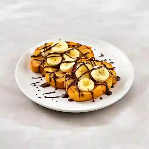 Tostadas con Vainilla, Banano y Chocolate.