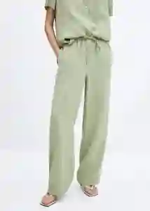 Pantalón Lisa-w Verde Talla S Mujer Mango