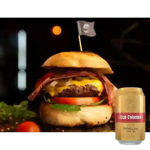 Combo Hamburguesa Bacon-jalapeño + Club Cola Dorada Lata 330ml