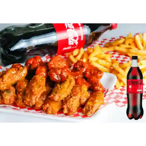 30 Alas ,Papas (gratis +5 Alas) + Cocacola S/az 1.5L