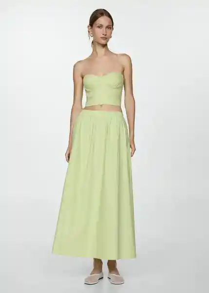 Top Creta Verde Pastel Talla XS Mujer Mango