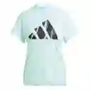 Adidas Camiseta Run It Bl Tee Para Mujer Azul Talla M