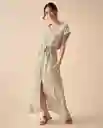 Vestido Verde Óleo Medio Talla S 691G004 Esprit