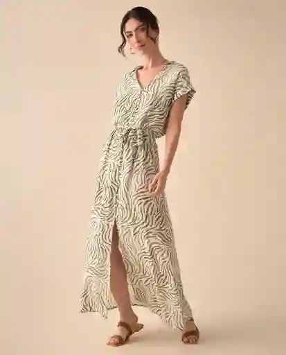 Vestido Verde Óleo Medio Talla S 691G004 Esprit