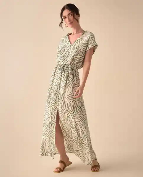 Vestido Verde Óleo Medio Talla S 691G004 Esprit