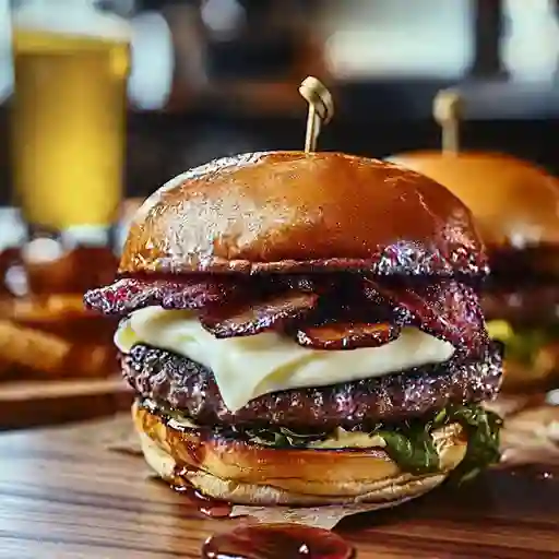 Burguer clásica con queso y tocineta