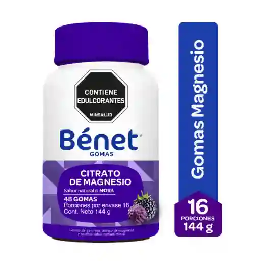 Gomas Benet Magnesio x 48 Gomas x 144 g x 12 Und
