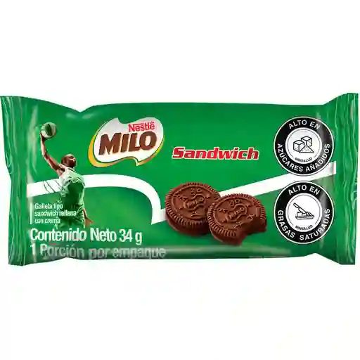 Milo Galleta Tipo Sándwich Relleno con Crema