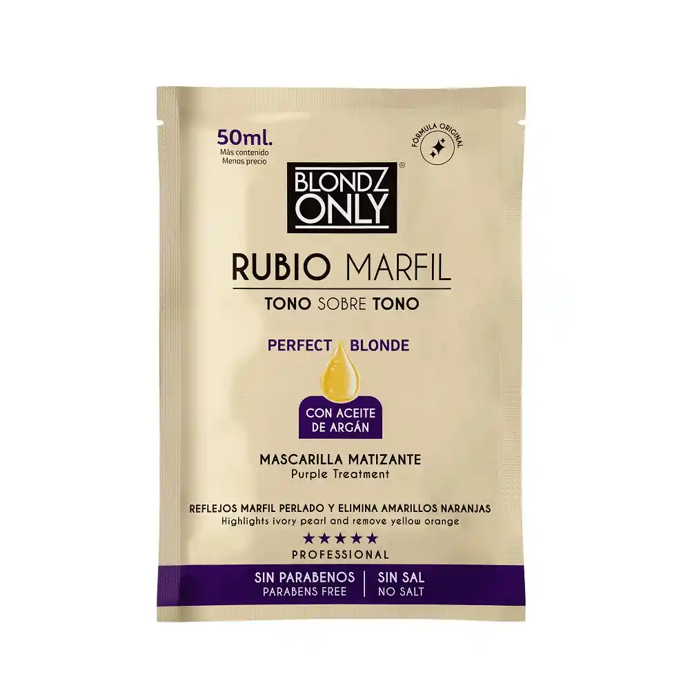 Blondz Only Mascarilla matizante Rubio Marfil 50  ML