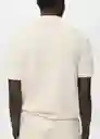 Camiseta Polo Tio Offwhite Talla M Hombre Mango