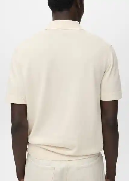 Camiseta Polo Tio Offwhite Talla M Hombre Mango