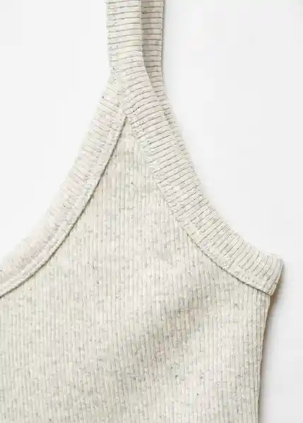 Top Sirat Gris Medio Vigoré Talla S Mujer Mango