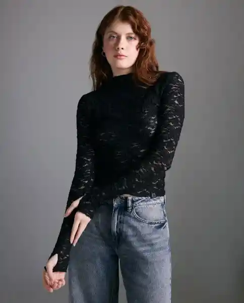 Camisa Mujer Negro Talla M 619G007_NEG190303 Americanino