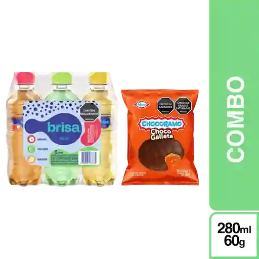 Combo Agua Brisa Saborizada 280 mL 6 Und + Chocogalleta Chocoramo 60 g