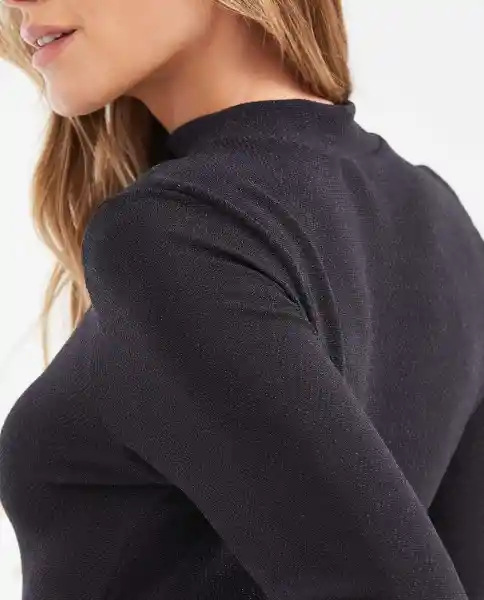 Camiseta Longsleeve Lurex Negro Noche Ultraoscuro M Chevignon