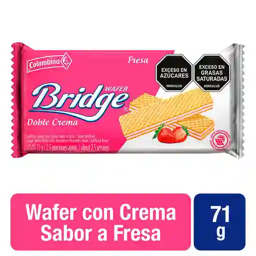 Bridge Galleta Wafer Doble Crema Sabor a Fresa