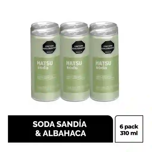 Pack Hatsu Soda Sandía Albahaca 310 mL x 6 Und