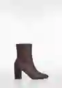 Botines Leo1 Burdeos Talla 40 Mujer Mango