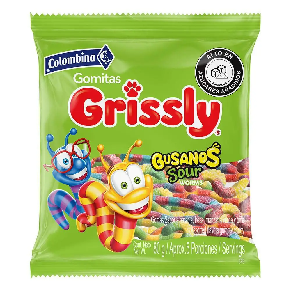 Grissly Gomitas Ácidas en Forma de Gusanos