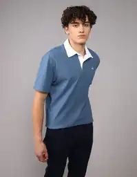 Polo Hombre Azul Talla: LARGE 4881410 American Eagle