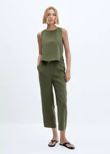 Pantalón Toffe-W Musgo Talla XS Mujer Mango