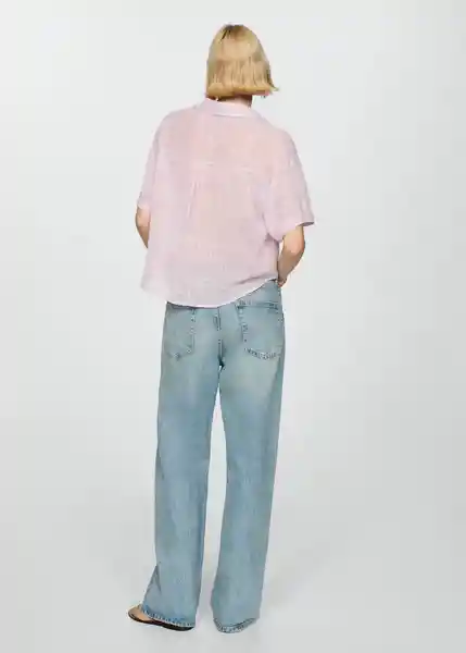 Blusa Coconut Rosa Pastel Talla M Mujer Mango
