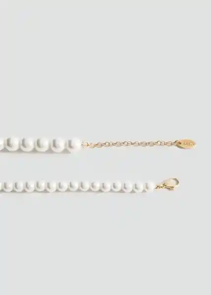 Collar Lea Blanco Talla 99 Mujer Mango