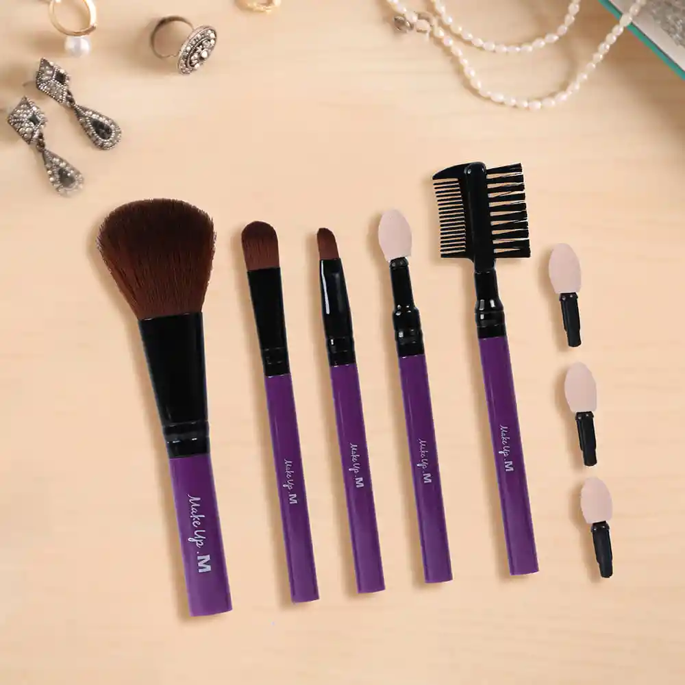 Brocha de Maquillaje con Puntas Morado Miniso