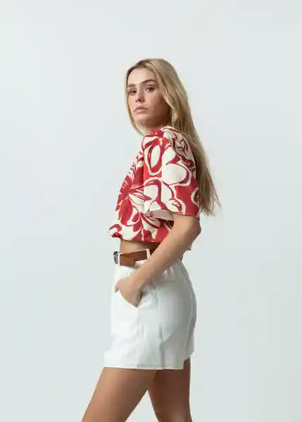 Camisa Mujer Rojo Pompeya Oscuro Talla M 512G334 Naf Naf