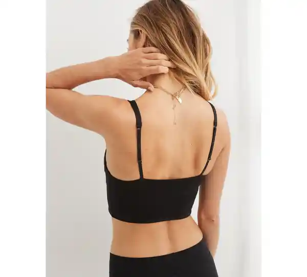 Bralette Aerie Recto Negra Talla Large American Eagle