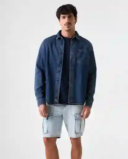 Camisa Hombre Azul Talla L 512G001_AZU174429