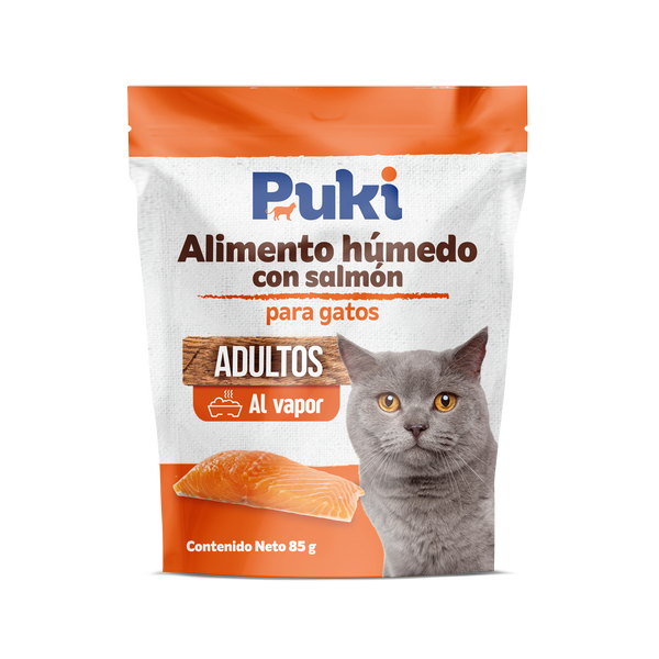 Puki Alimento Húmedo Con Salmon Para Gatos 85 g