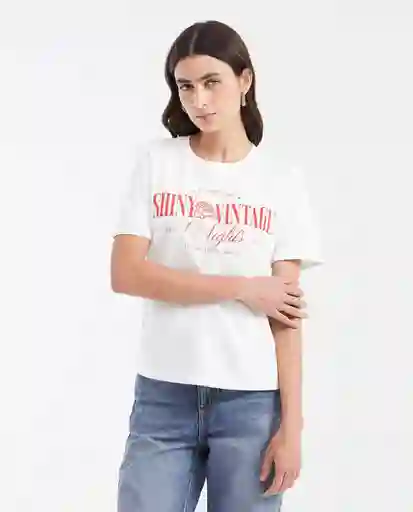 Camiseta Shiny Vintage Graphic Tee Crudo Pristino T M Chevignon