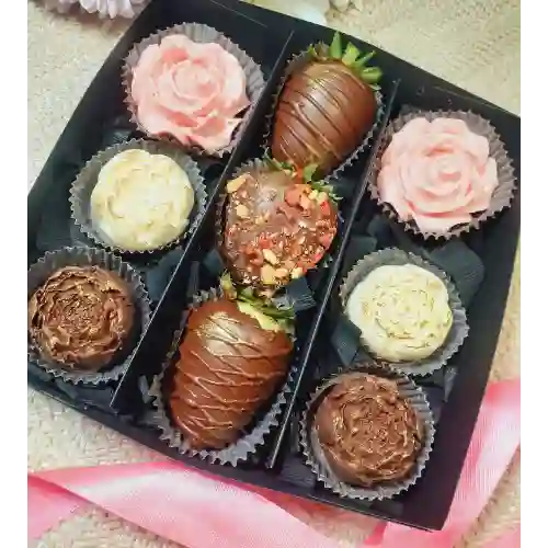 Fresas y chocolates flores