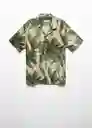 Camisa Mauiv Verde Talla XL Hombre Mango