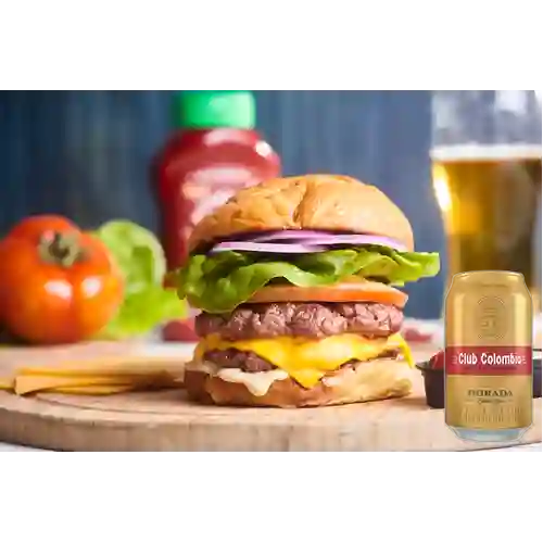 Combo Double Frencheese + Club col. Dorada Lta 330ml