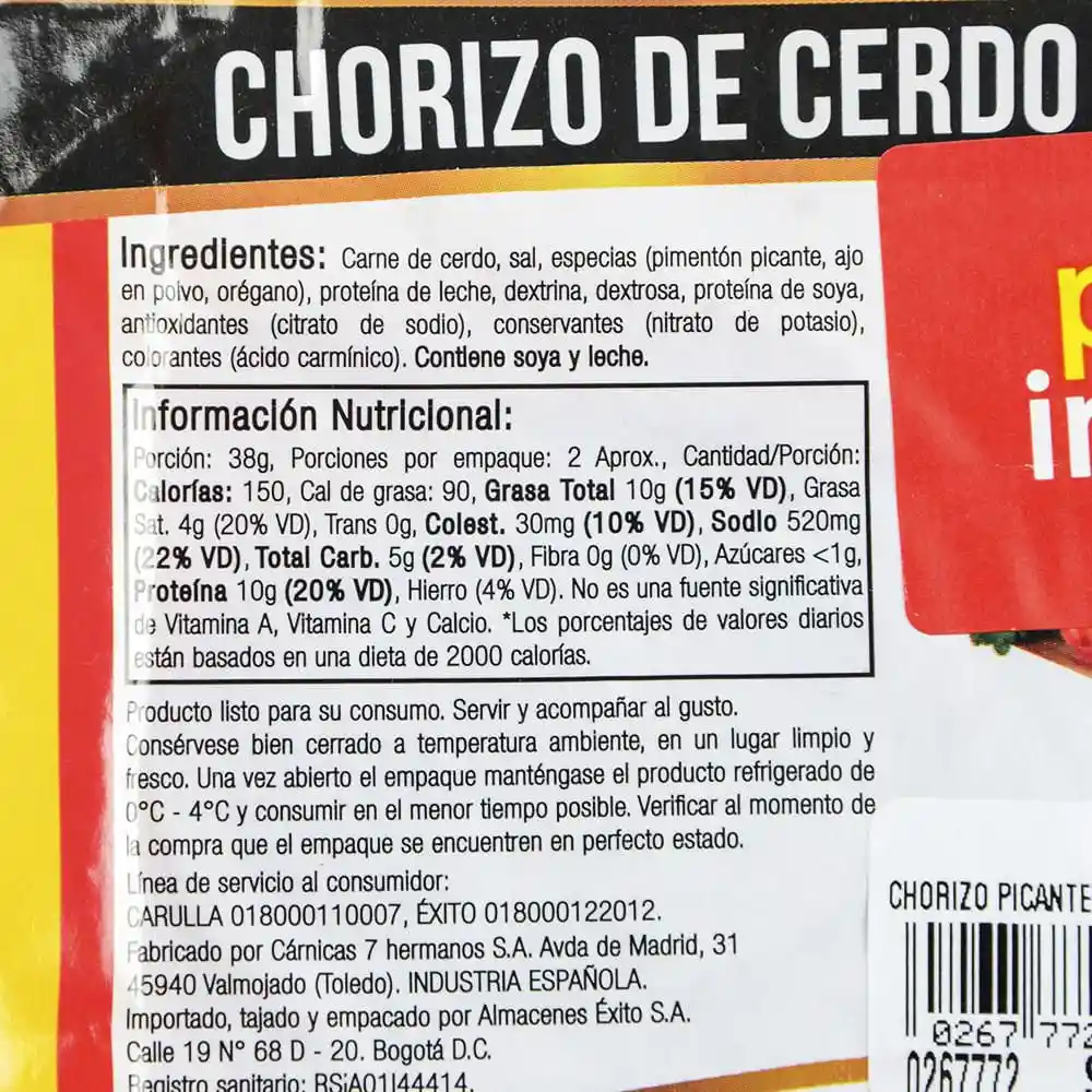 Chorizo De Cerdo Pomona Picante