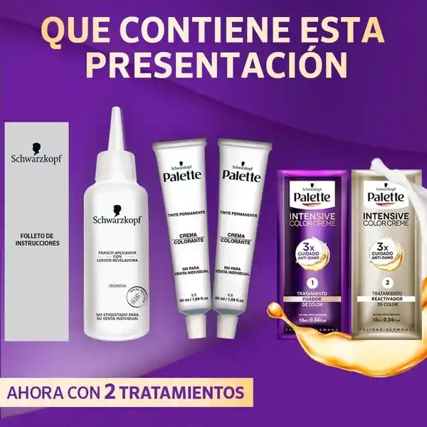 Tinte Palette Color Creme 10-1 Rubio Plata Cenizo + Oxigenta Gratis
