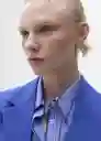Blazer Americana Palma Azul Talla S Mujer Mango