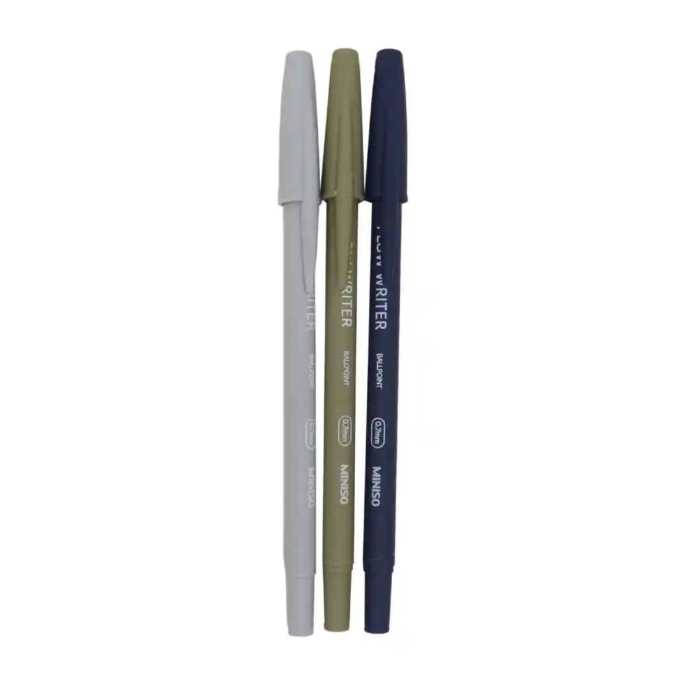 Miniso Set Esfero Delgada Multicolor Tinta Azul 0.7 mm