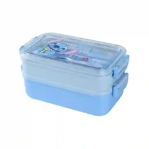 Contenedor Alimentos Doble Capa Serie Stitch Dinner Party Miniso